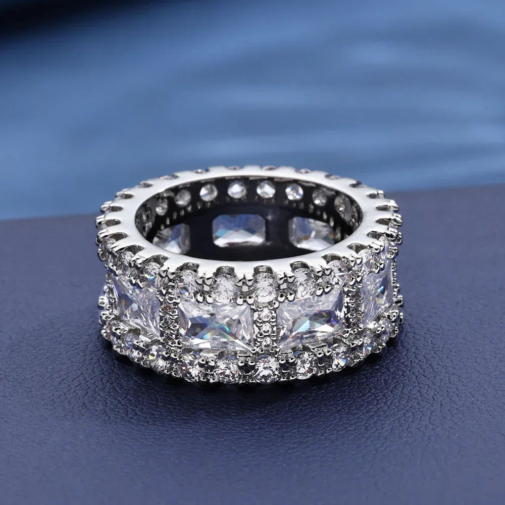 Mixed T Cut Zircon Ring Vintage Men’s Iced Out Jewelry | Caratix Jewelry - CaratixJewelry